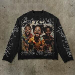 Autumn Y2K Streetwear Pullover–Figure & Letter Print Long Sleeve Couple T-Shirt